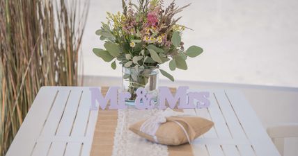 Dekoration bei der Strandhochzeit am Südstrand