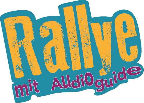 Das Audioguide-Rallye-Logo im Corporate Design von Fehmarn, in den Farben gelb, blau und lila.