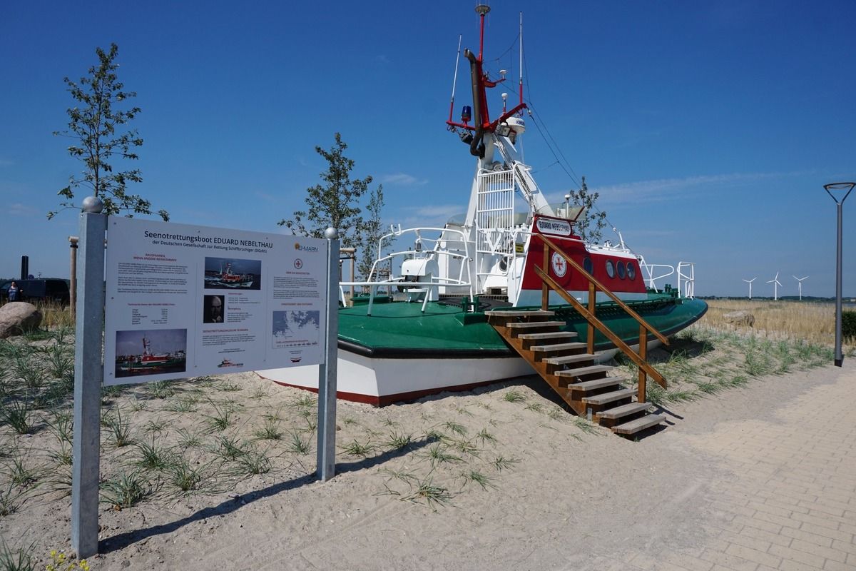 Das Seenotrettungsboot Eduard Nebelthau auf Fehmarn