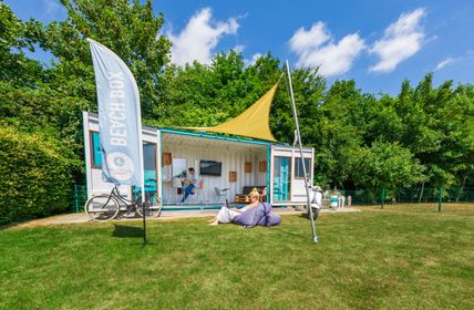 Container als Coworkingplatz im Insel-Camp in Meeschendorf.